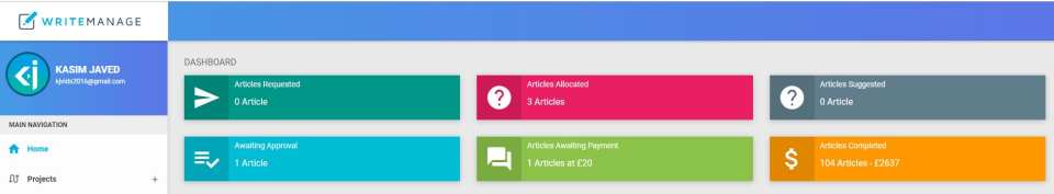 screenshot of Write Manage